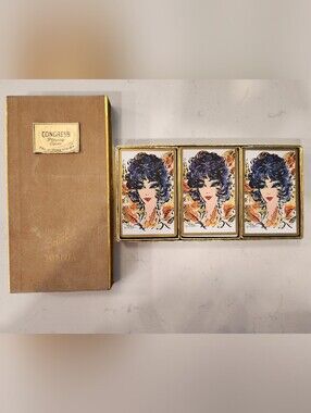 Vtg Congress No.606 3 Deck Playing Cards